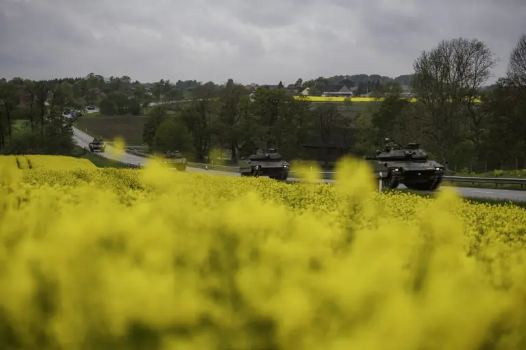 Stridsvagnar och blommande rapsfält.