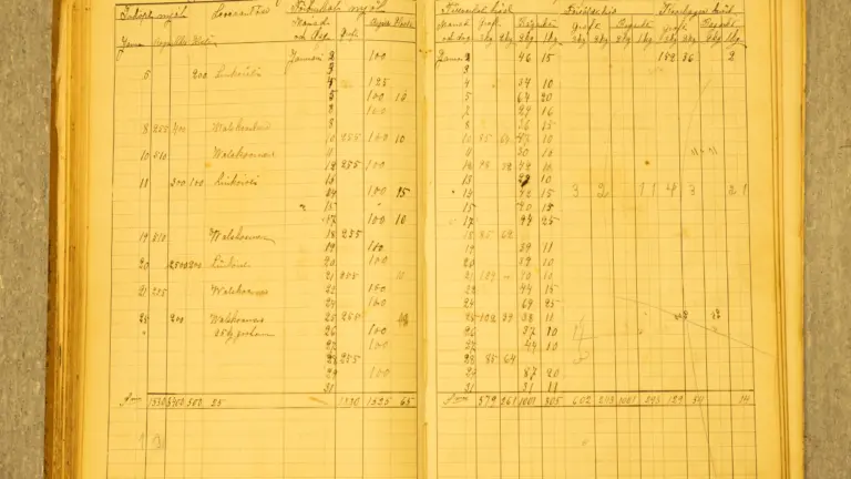 Gulnat uppslag från bagerimästarens dagbok, skriven mellan åren 1901-1915.
