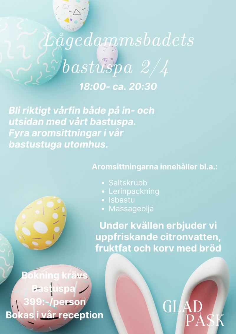 information om bastuspa den 2/4
