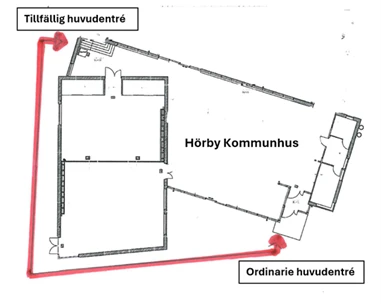 S&aring; h&auml;r hittar du till personalentr&eacute;n som under 27 april&ndash;16 juni utg&ouml;r den tillf&auml;lliga huvudentr&eacute;n