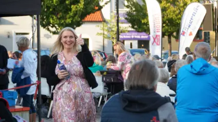 Linda Strand, chef för HR, kommunikation och näringsliv i Hörby kommun var på gott humör.