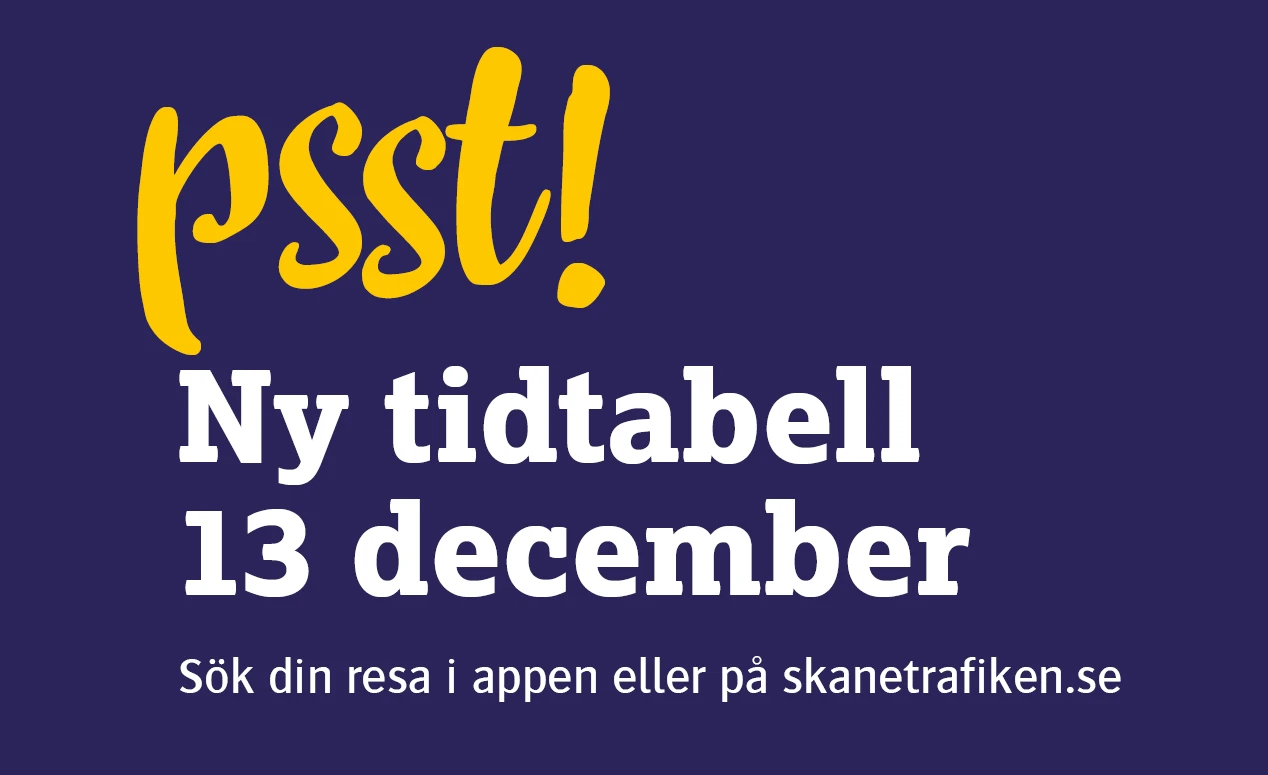 Skånetrafiken byter till ny tidtabell 13 december 2020