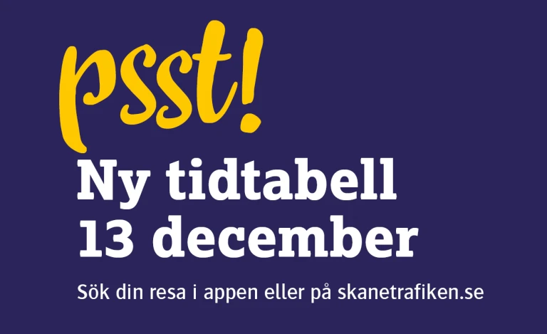 Skånetrafiken byter till ny tidtabell 13 december 2020