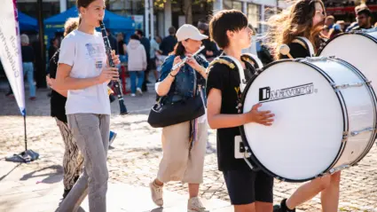 Elever från Kulturskolan under sambatåget.