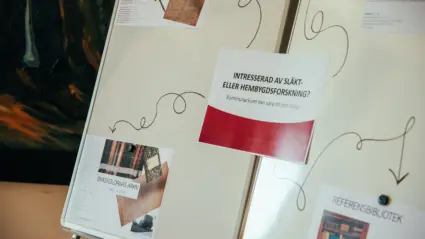 Arkivets material i Hörbysalen.
