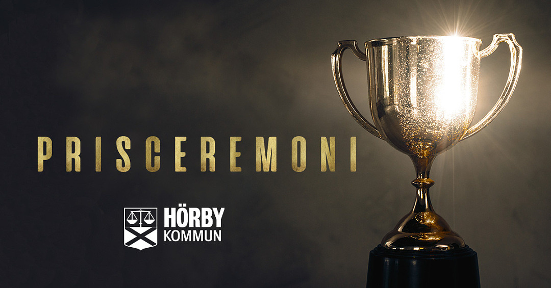 Bild med pokal och text prisceremoni