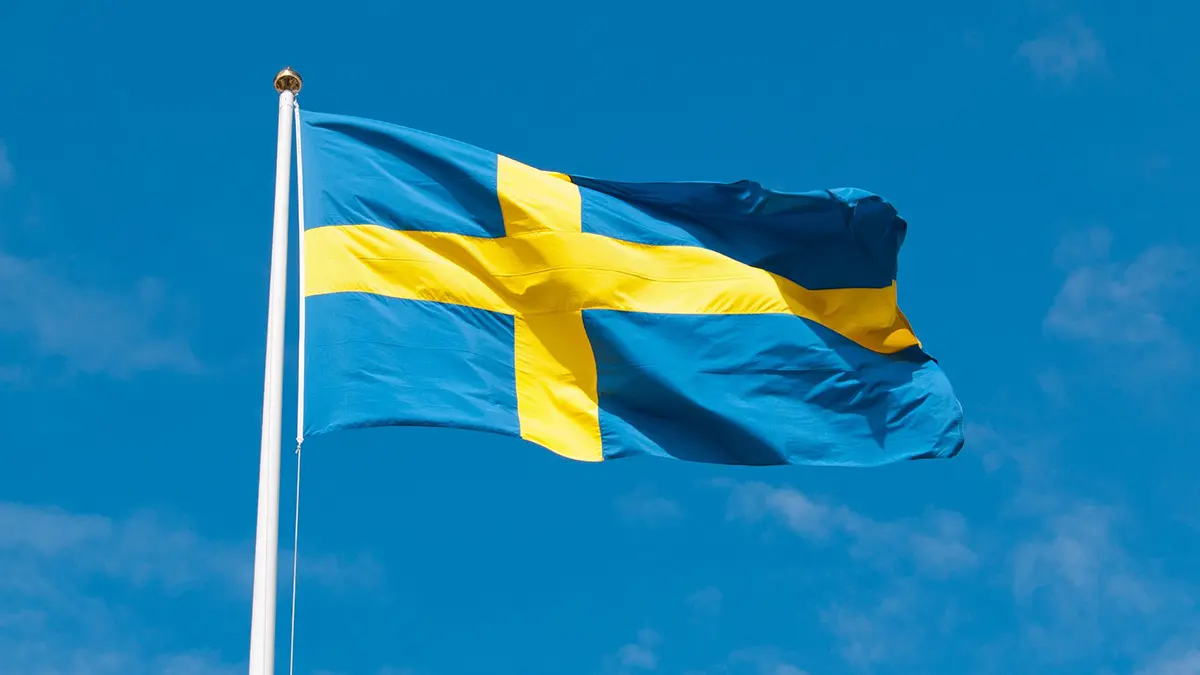 blå och gul flagga