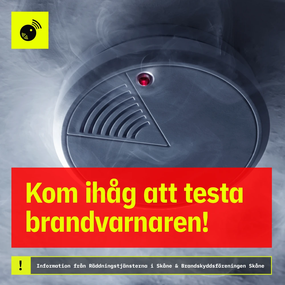 brandvarnare och informationstext