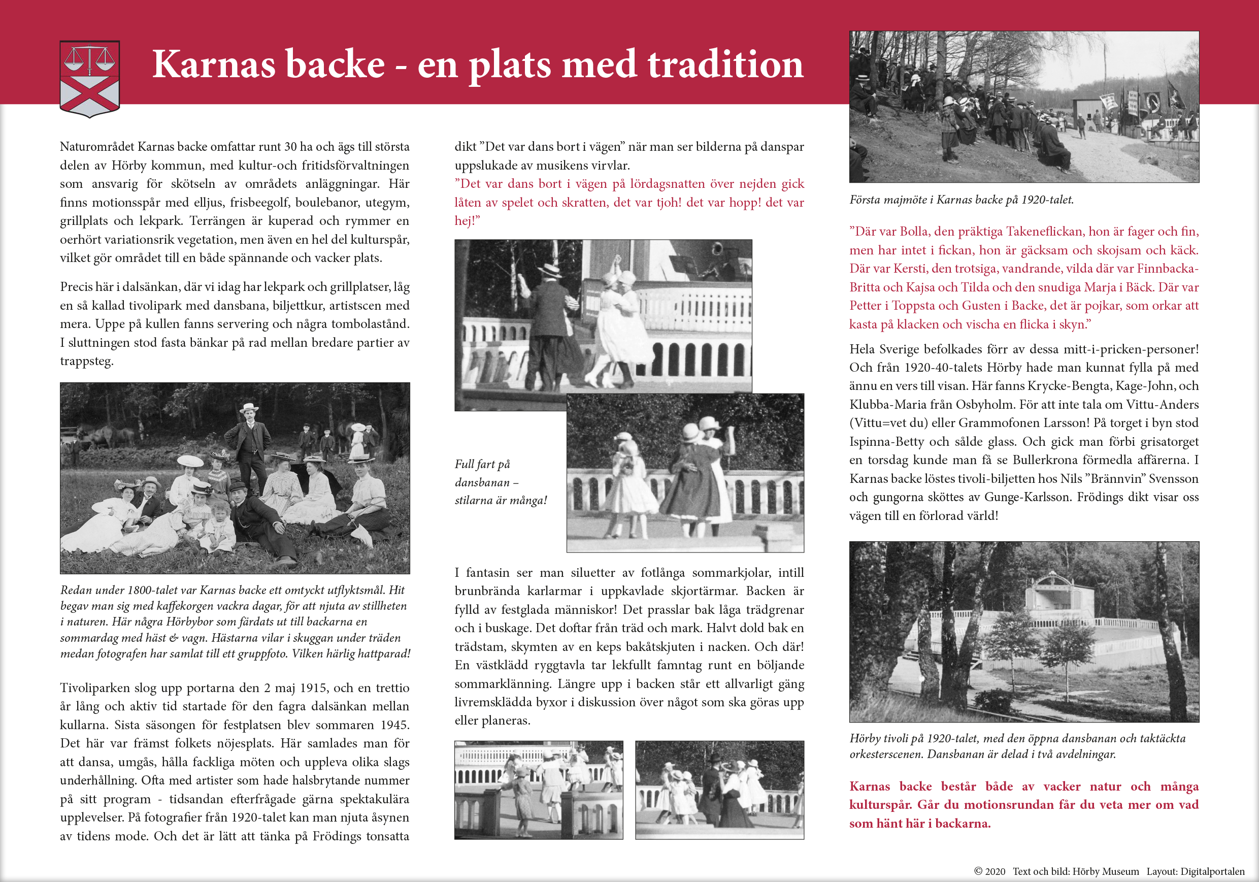 Text och bild om traditionerna i Karnas backe.