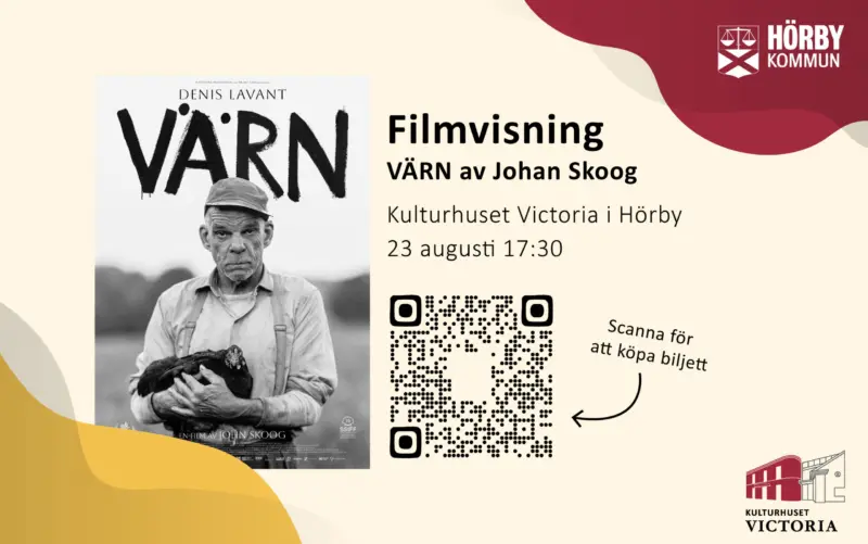 Montage med filmaffisch till VÄRN och information om filmvisningen